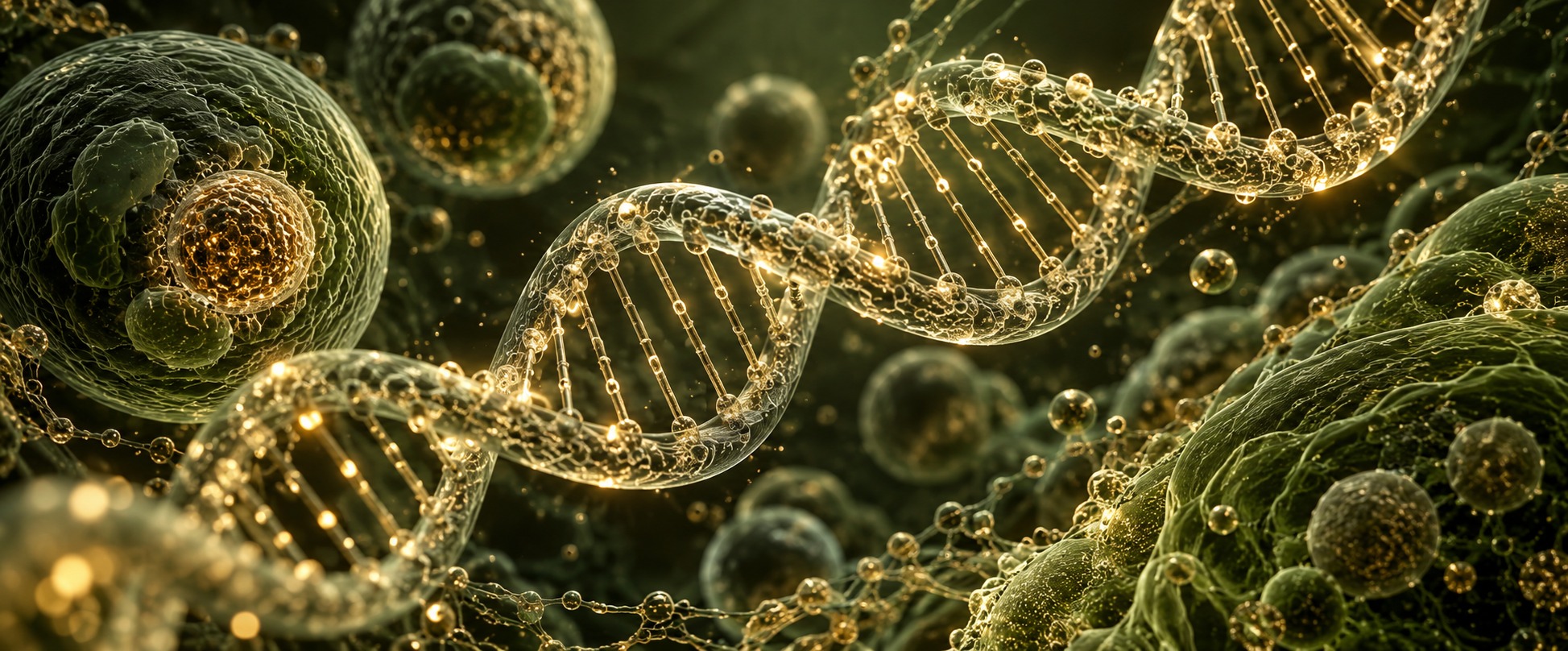 Conceptual DNA and cellular science visualization